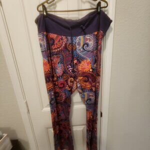 HDE Womens Pajama Pants Wide Leg Sleepwear Casual Loose Lounge Purple Paisley 3X